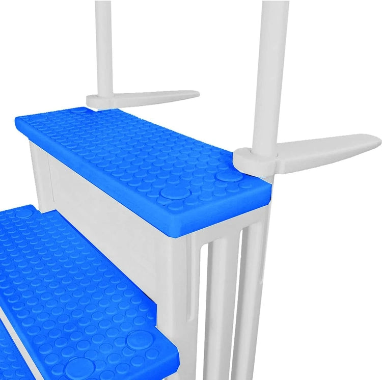 Select Anti-Slip in-Pool Steps, Gray, for Above Ground Swimming Pools, Can Mount to Decks 48" to 54" H, Safety Stairs Capacity up to 300 Lbs