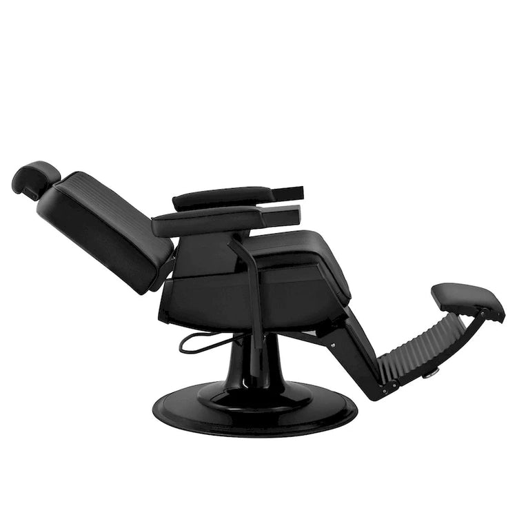 Jaxson Heavy Duty Barber Chair Reclining Hydraulic Barbershop Chair, Black Frame