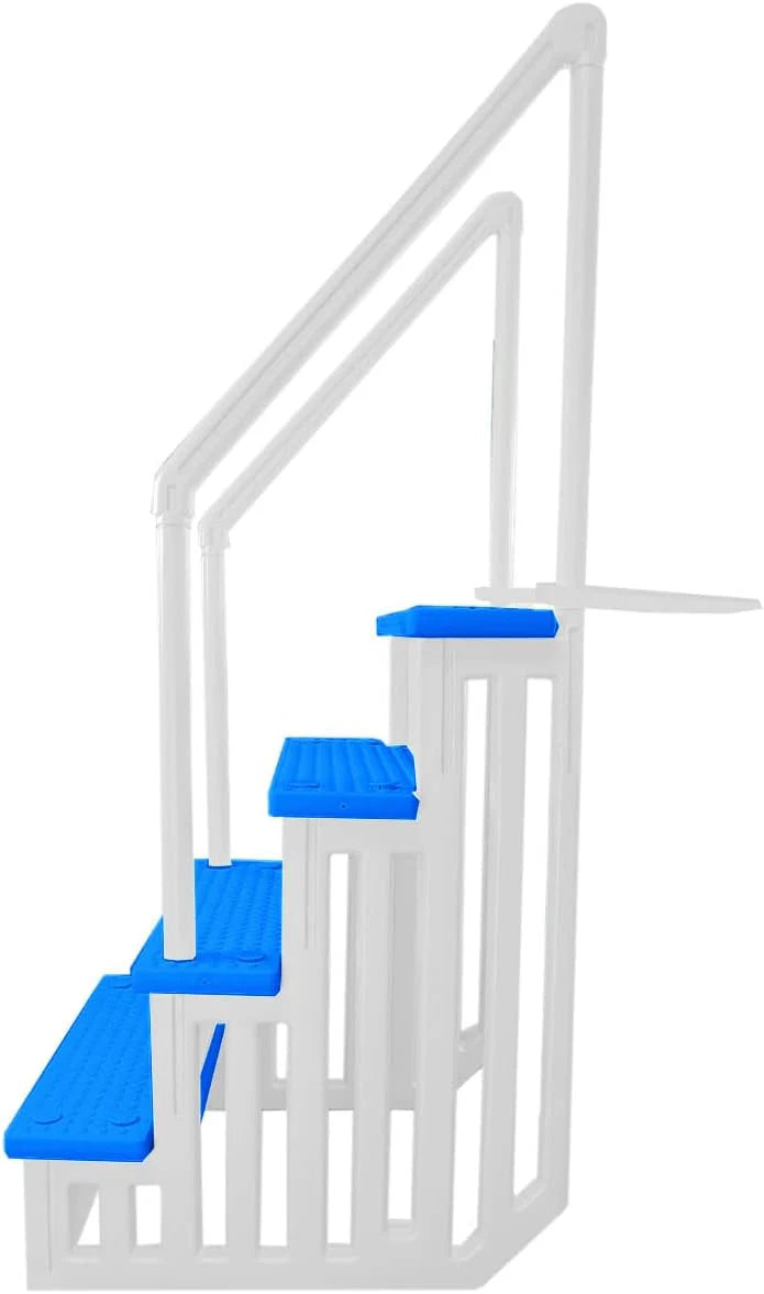 Select Anti-Slip in-Pool Steps, Gray, for Above Ground Swimming Pools, Can Mount to Decks 48" to 54" H, Safety Stairs Capacity up to 300 Lbs