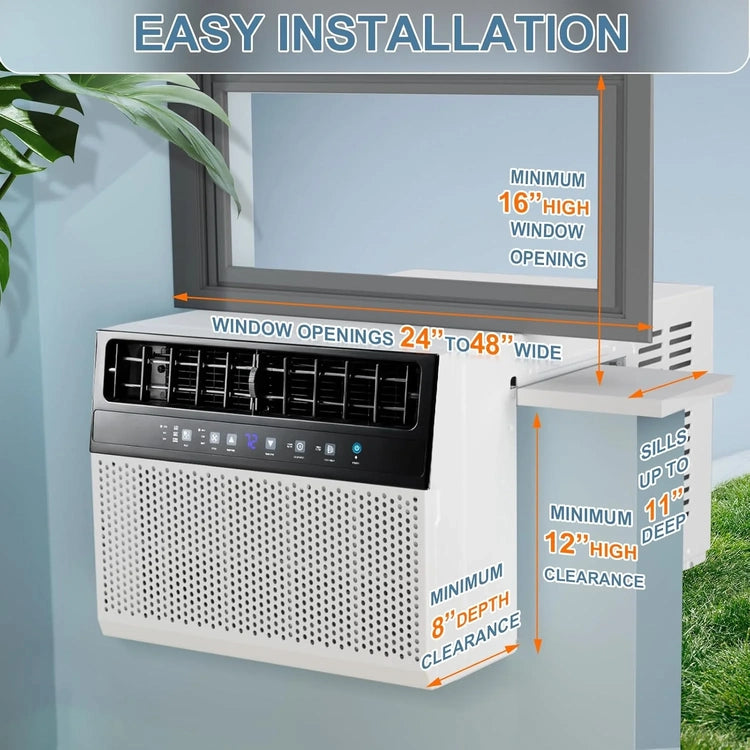 Antarctic Star 12,000 BTU U-Shaped Window Air Conditioner Unit Cools up to 550 Sq.Ft. with 6 Modes 24H Timer, Window AC Units