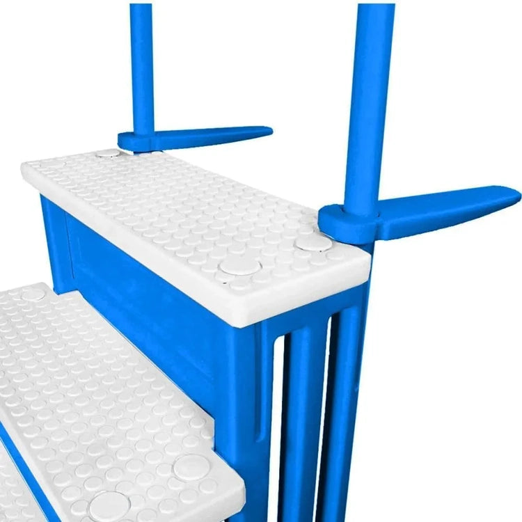Select Anti-Slip in-Pool Steps, Gray, for Above Ground Swimming Pools, Can Mount to Decks 48" to 54" H, Safety Stairs Capacity up to 300 Lbs