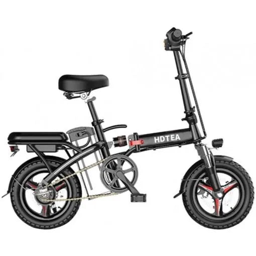 Folding Electric Bike, 250W Electric Bike Suitable for Adults and Teenagers Removable Battery Fat Tire Electric Bike Beach Snow Bicycle, (Black)