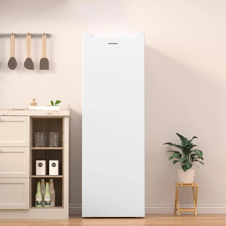 Bangson Upright Freezer, 7.0 Cu. Ft. Stand up Freezer, Convertible Upright Freezer/Refrigerator, Single Door for Kitchen, Garage, Office, Apartment