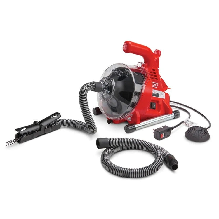 Ridgid Powerclear 120-Volt Drain Cleaning Snake Auger Machine for Heavy Duty Pipe Cleaning for Tubs, Showers, and Sinks 55808