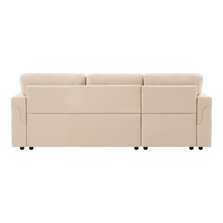 Reversible Sectional Sofa with Pull-Out Sleeper Bed, Hidden Storage Chaise, Durable Legs
