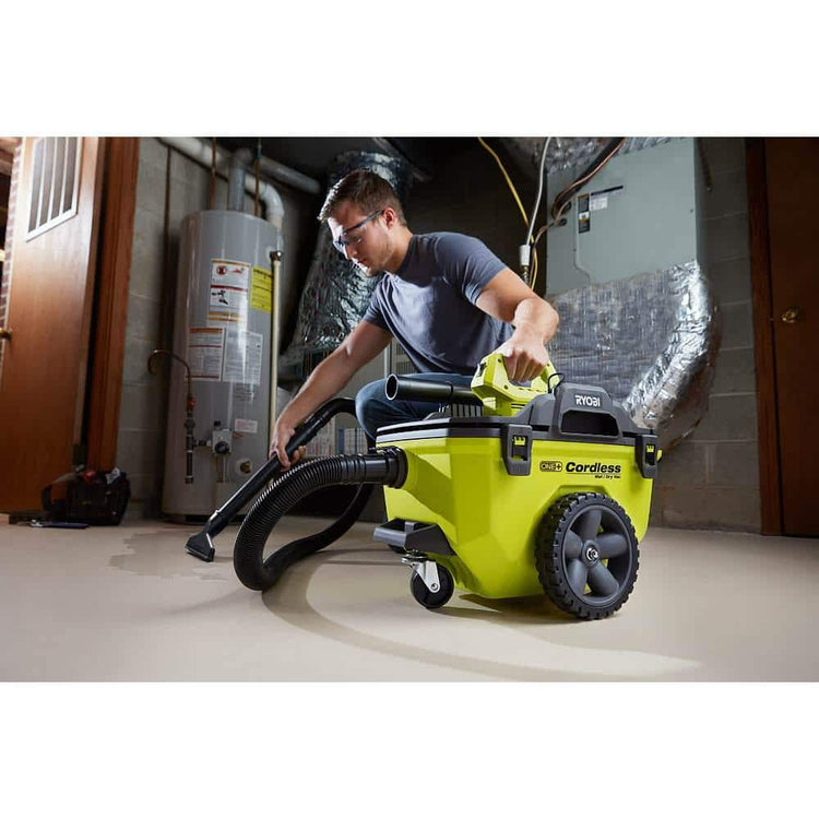 One+ 18V Cordless 6 Gal. Wet/Dry Vacuum Kit with 4.0 Ah Battery, Charger and Vacuum Accessories P770KN