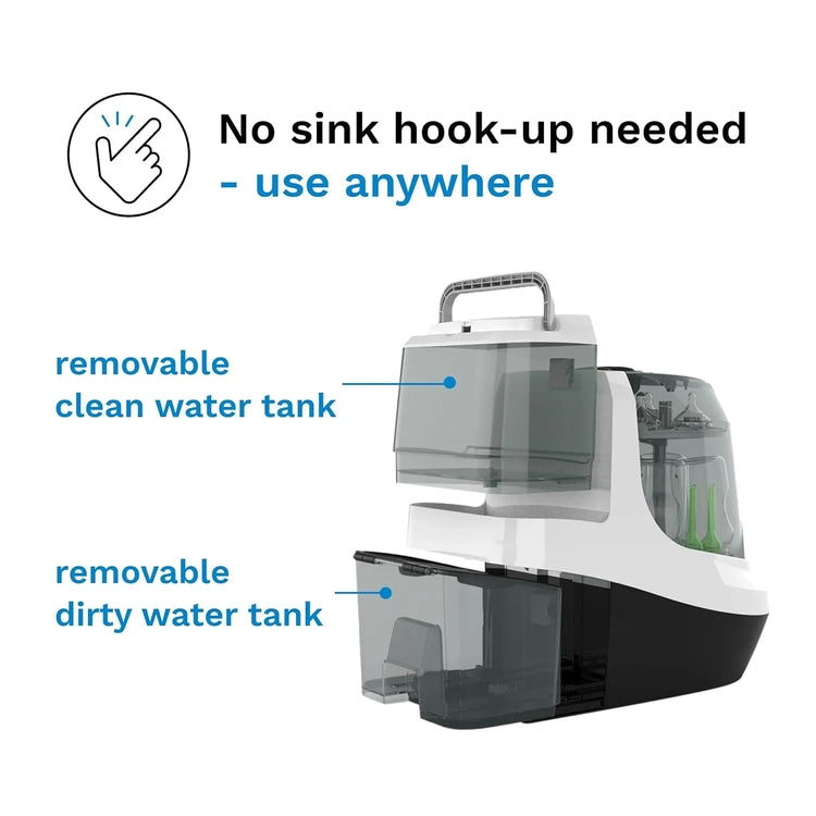 Baby Bottle Washer Pro - Bottle Washer, Sterilizer + Dryer - All in One Machine Cleans Bottles, Pump Parts, & Sippy Cups - Replaces Hand Washing
