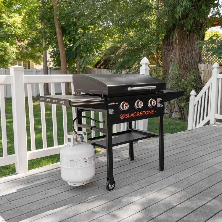 28 Inch Blackstone Griddle 2080 with Hood Xl Griddle Original 3-Burner Outdoor Flat Top Grill, with Blackstone Griddle Accessories, Seasoning