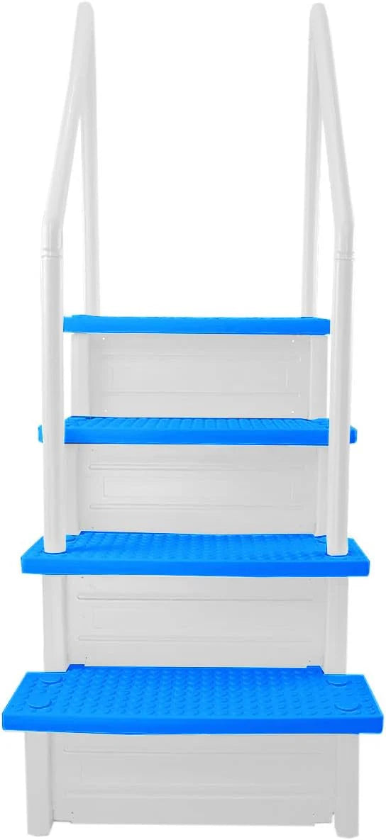 Select Anti-Slip in-Pool Steps, Gray, for Above Ground Swimming Pools, Can Mount to Decks 48" to 54" H, Safety Stairs Capacity up to 300 Lbs