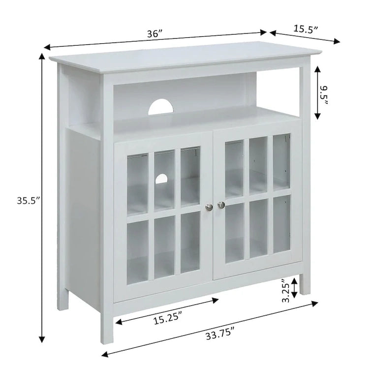Convenience Concepts Big Sur Highboy 40 Inch TV Stand with Storage Cabinets