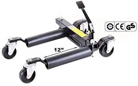 Stark Set of (4) Wheel Dolly Car Skates Vehicle Positioning Hydraulic Tire Jack Truck RV Trailer Pick up Dolly Ratcheting Foot Pedal, 1500LBS
