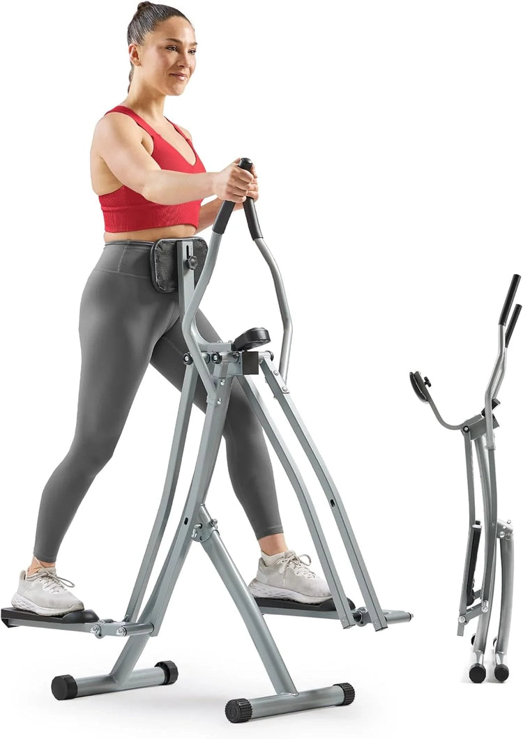 Sunny Health & Fitness Smart Air Walker Elliptical, Low-Impact 30-Inch Stride Home Glider Machine, Senior Cross Trainer for Indoor Cardio Exercise