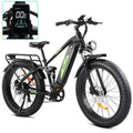 1000W 48V Electric Bike for Adults - 26-in Fat Tire Full-Suspension E-Bike - 17.5Ah Battery - 7-Speed - up to 28MPH - UL Certified