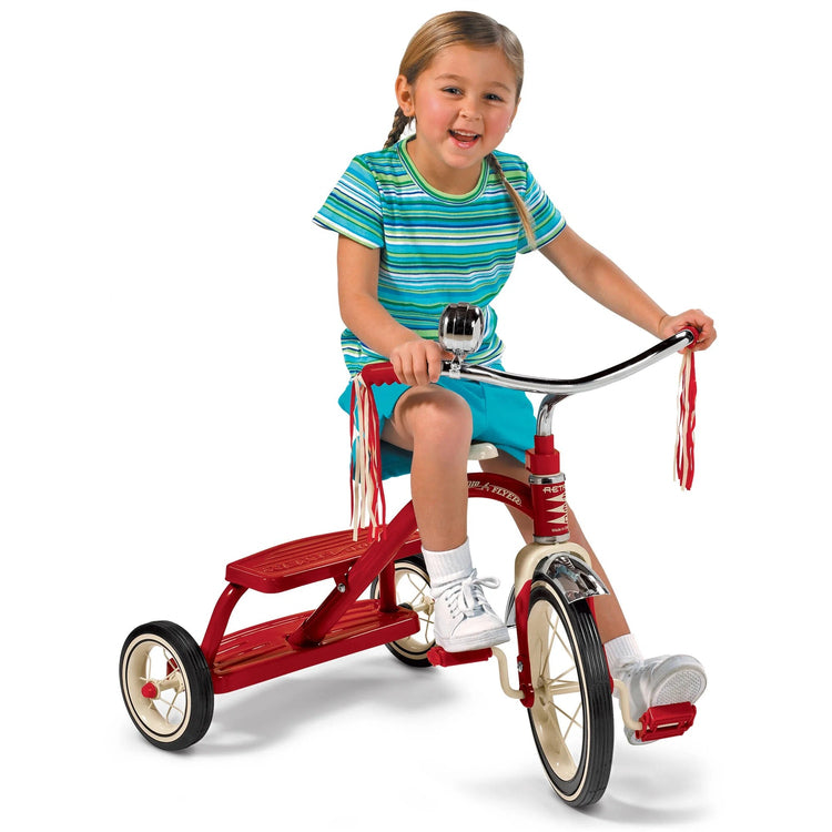 Radio Flyer, Classic Red Dual Deck Tricycle, 12'' Front Wheel, Red, Kids Ages 2.5 - 5 Years