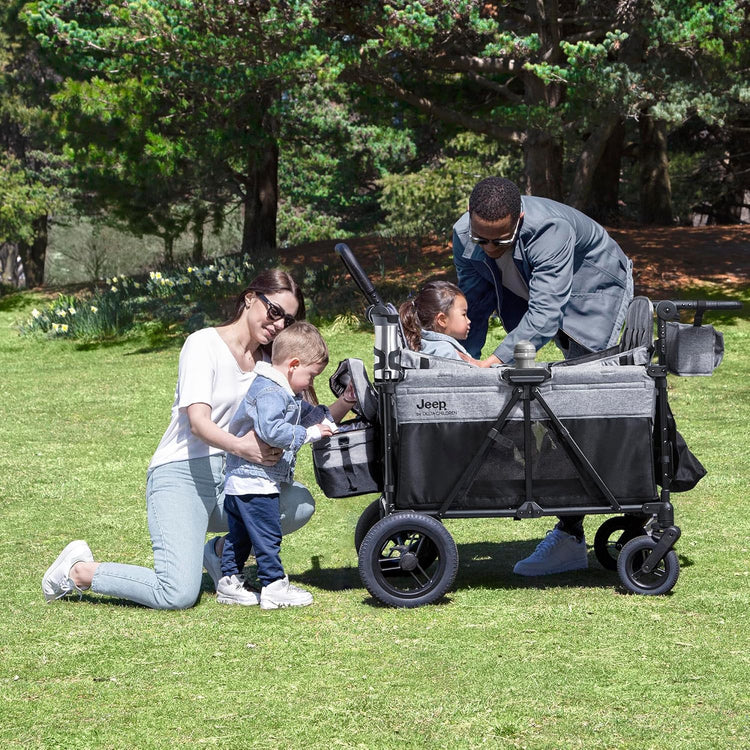 Jeep Wrangler Deluxe 4 Seater Stroller Wagon by Delta Children Quad Stroller Wagon