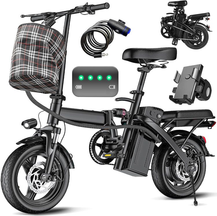 Electric Bike for Adults Teens Folding E-Bike Commuter City Foldable E-Bike Motor 48V 24MPH