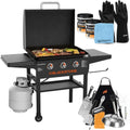 28 Inch Blackstone Griddle 2080 with Hood Xl Griddle Original 3-Burner Outdoor Flat Top Grill, with Blackstone Griddle Accessories, Seasoning