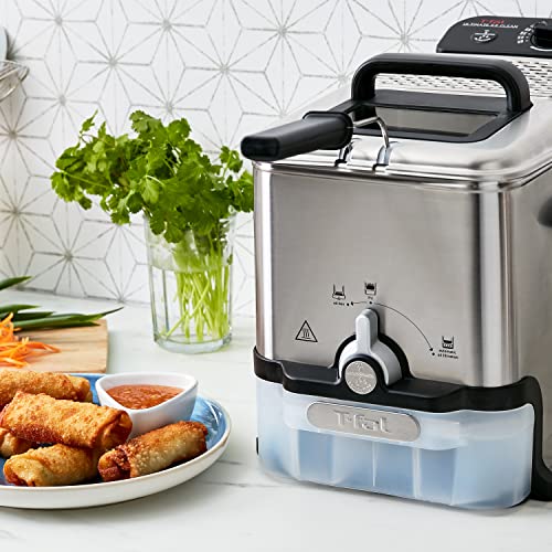 T-Fal Steel Deep Fryer with Basket 3.5 Liter Oil and 2.6 Pound Food Capacity