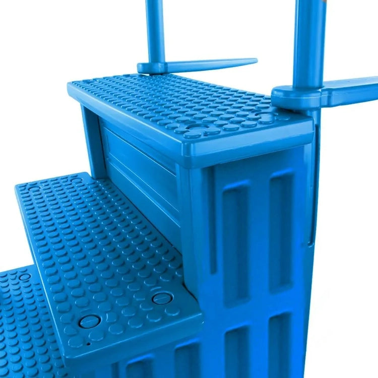 Select Anti-Slip in-Pool Steps, Gray, for Above Ground Swimming Pools, Can Mount to Decks 48" to 54" H, Safety Stairs Capacity up to 300 Lbs