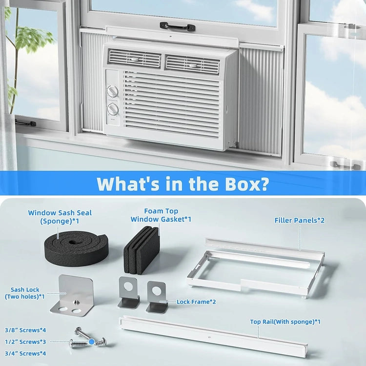 Antarctic Star 12,000 BTU U-Shaped Window Air Conditioner Unit Cools up to 550 Sq.Ft. with 6 Modes 24H Timer, Window AC Units