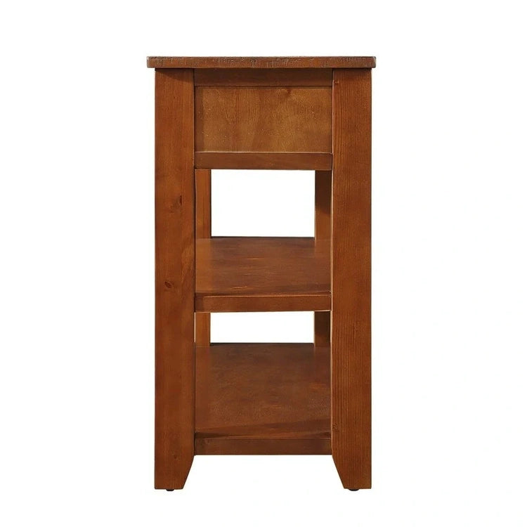 Wood Console Table with 3 Storage Drawers and 2 Shelves