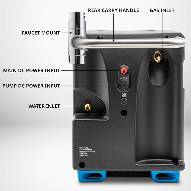 Portable Propane Water Heater & Shower Pump W/Built-in Battery, Compact Outdoor Cleaning & Showering System W/LCD, Safety Shutoff & Carry Case