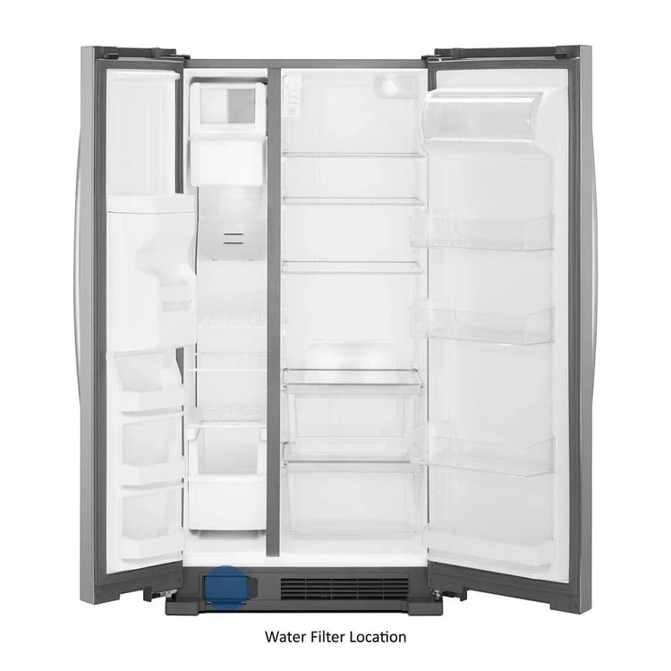 36-Inch Wide Side-by-Side Refrigerator - 24 Cu. Ft.. Stainless Steel