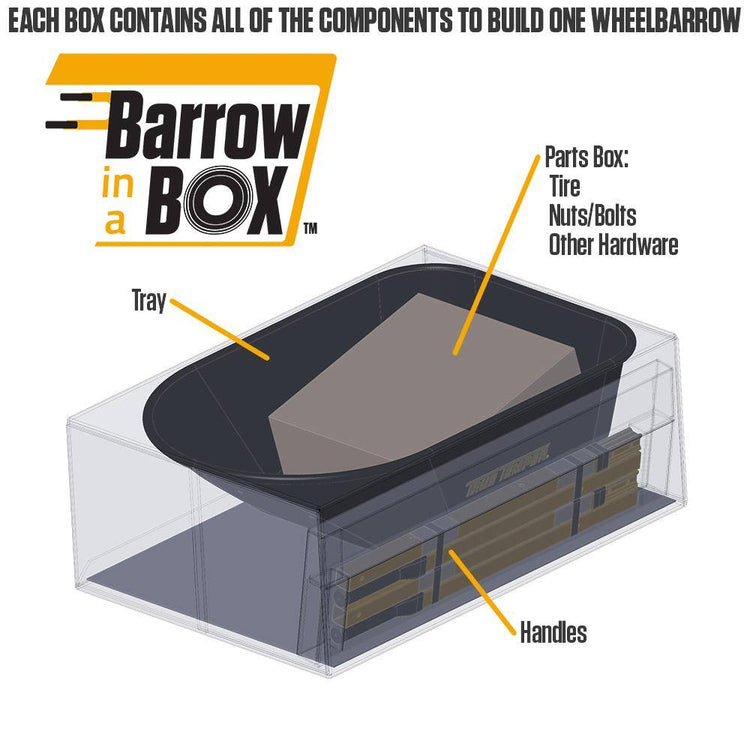 True Temper R6STFFEC 6 Cu. Ft.. Barrow in a Box Steel Wheelbarrow with Never Flat Tire and Steel Handles