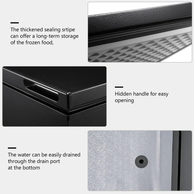 1.8 Cu. Ft. Chest Freezer with Removable Basket, Bottom Drain, 7-Level Thermostat, Freestanding Design for Home and Apartment