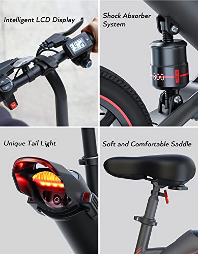 Sailnovo 14'' Electric Bicycle for Adults and Teenagers, Folding Electric Bike with Built-in Li-Ion Battery
