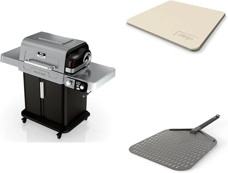 Ninja Flexflame, Grill and Smoker, Electric and Propane Grill, Roaster, BBQ Grill, 5-in-1 Cooking System, 3 Burner, Digital Control, Outdoor Cooking