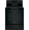 GE 30'' Freestanding Electric Range, Black - Dual-Element Cooktop, Convection Oven, Self-Cleaning