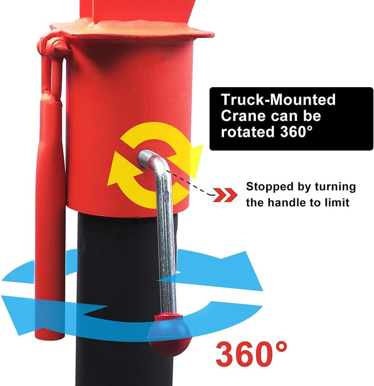 Pismire Winch Versatile 0.5T Folding Truck-Mounted Bed Crane Hoist Lift Pickup with Electric Winch 3500 Lb 12V