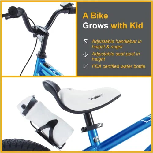 Royalbaby Kids Bike Freestyle Bmx Bicycle with Training Wheels Kickstand
