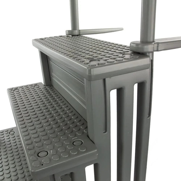 Select Anti-Slip in-Pool Steps, Gray, for Above Ground Swimming Pools, Can Mount to Decks 48" to 54" H, Safety Stairs Capacity up to 300 Lbs
