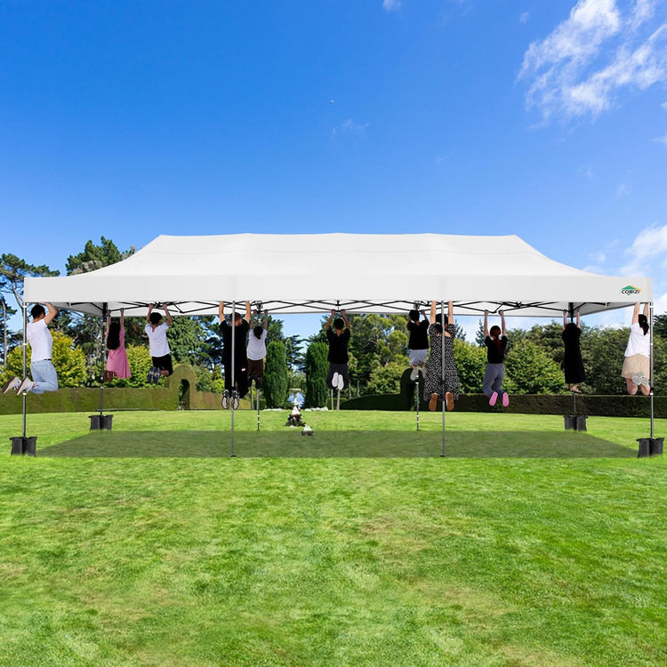 Cobizi 10x20 Heavy Duty Pop up Canopy Tent with 6 Sidewalls Easy up Commercial Outdoor Canopy Wedding Party Tents