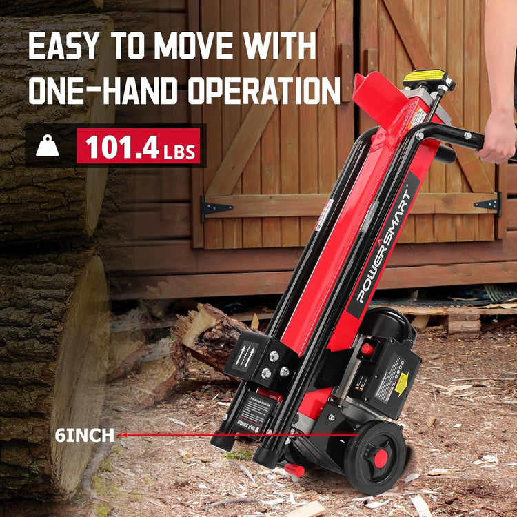 Powersmart Electric Log Splitter 7-Ton - Efficient Wood Splitter with 3500 Motor Speed, 15 Amp