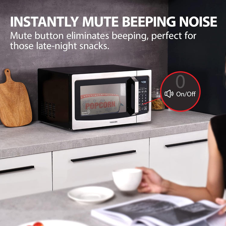 Toshiba 4-in-1 Ml-EC42P(SS) Countertop Microwave Oven, Smart Sensor, Convection, Air Fryer Combo, Mute Function, Position Memory 13.6" Turntable