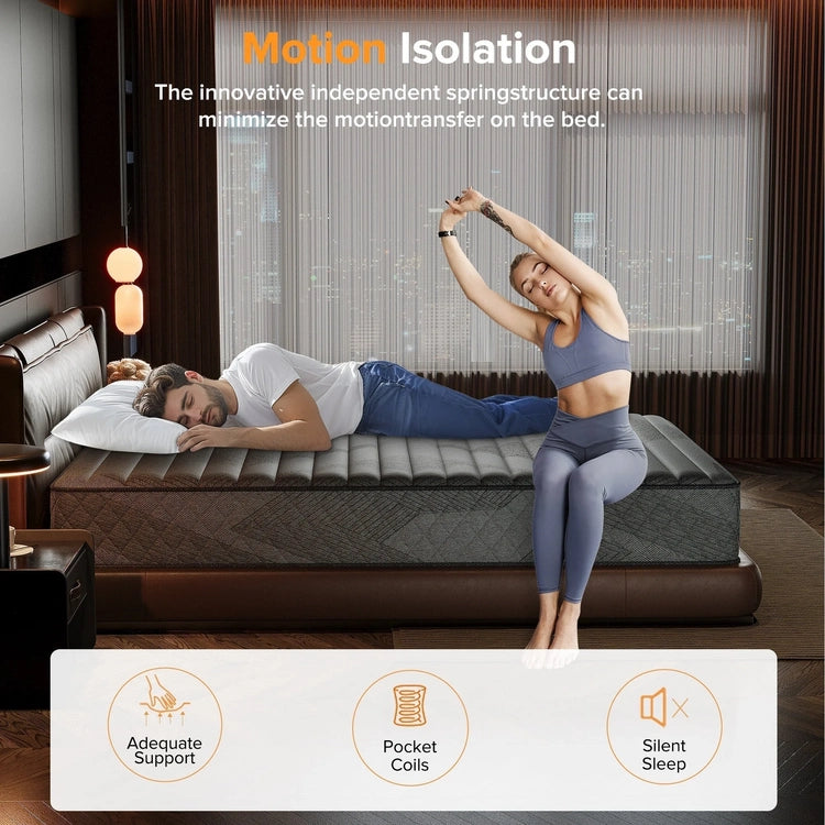 Swedrea Plush Hybrid Memory Foam 8/12 In.Cooling Breathable Mattress with Certipur-Us, Sgs and Oeko-Tex