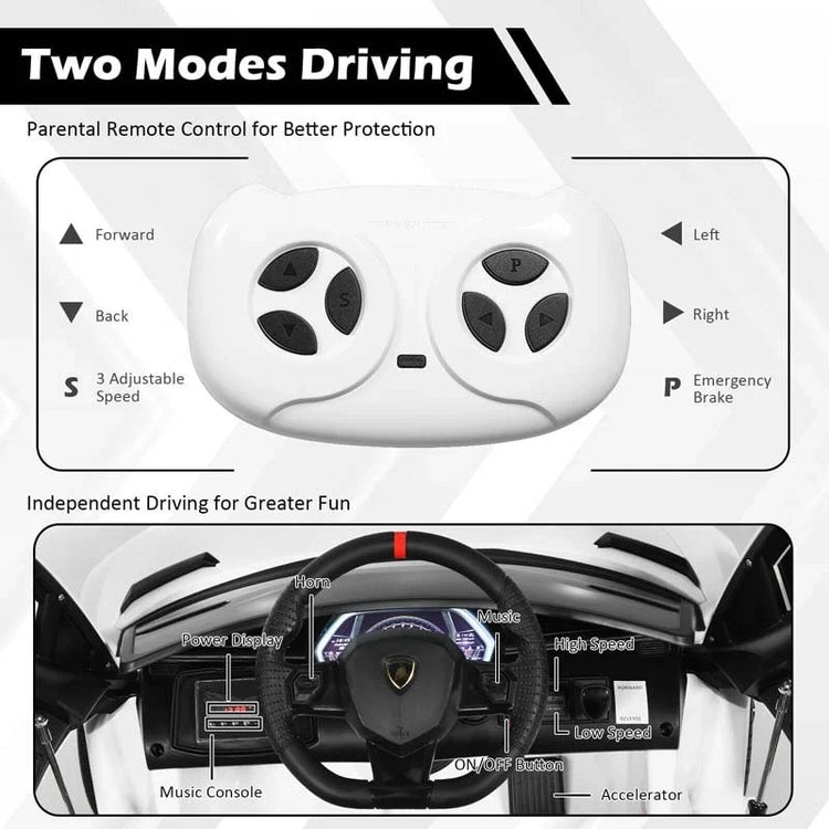Licensed Lamborghini Svj Kids Ride-on Car, 12V Battery Powered Sports Car Toy with Trunk & Remote