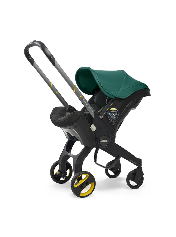 Infant Car Seat Stroller with Latch Base - Midnight Edition, Car to Stroller in Seconds, Aircraft Approved, Includes Essentials Bag