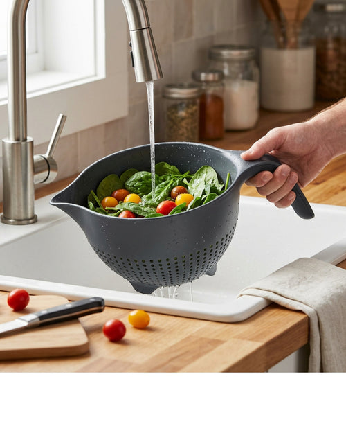 Blont Handled Pour Colander 2.8 L Charcoal - Lifestyle view