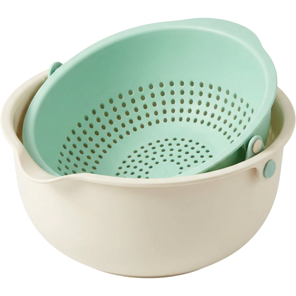 Blont Pivoting Wash and Drain Bowl Set 3.5 L Cream Mint - Product view