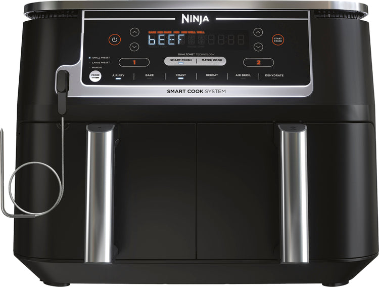 Ninja - Foodi 6-in-1 10-Qt. Xl 2-Basket Air Fryer with Dualzone Technology and Smart Cook System - Black