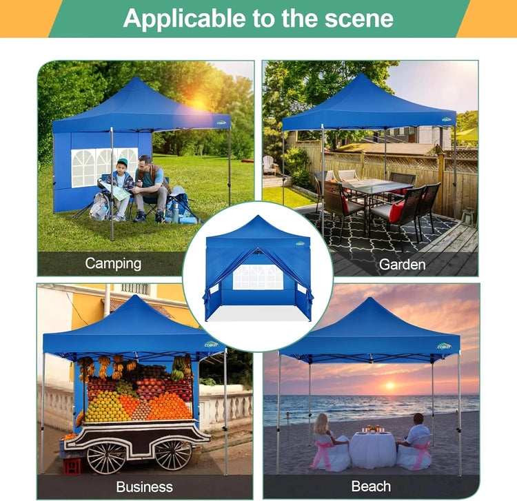 Cobizi 10x20 Heavy Duty Pop up Canopy Tent with 6 Sidewalls Easy up Commercial Outdoor Canopy Wedding Party Tents