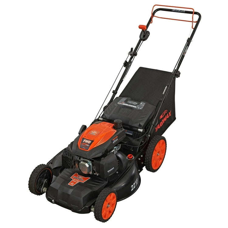 YG2860 22'' 201cc 3-in-1 Gas Self-Propelled Lawn Mower with Cvt and High Wheels