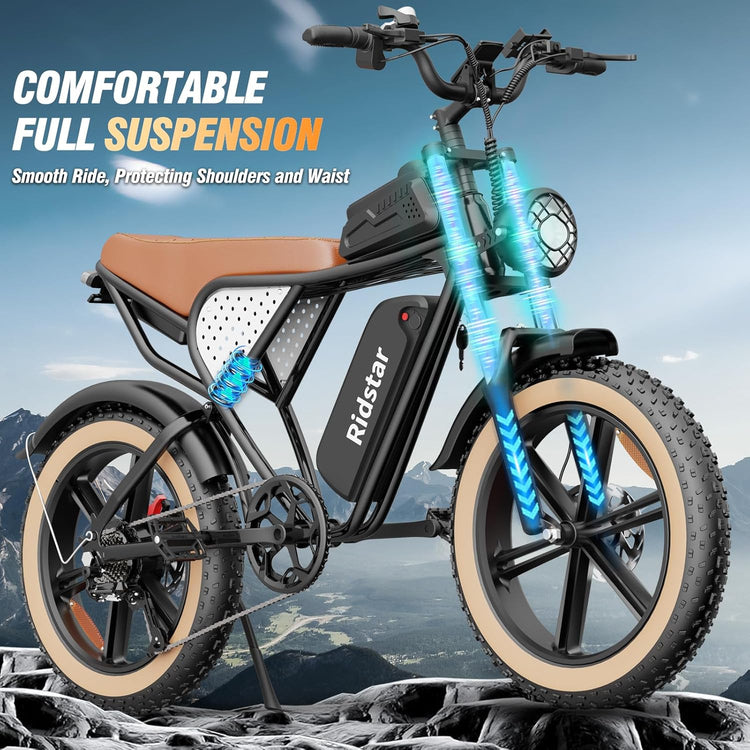 Electric Bike Q20,2000W, 37Mph, 20" Fat Tires