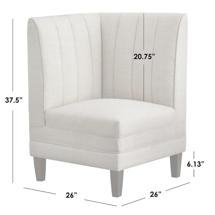 Lifestorey Kerrington 3-Piece Channel Back Upholstered Banquette Set