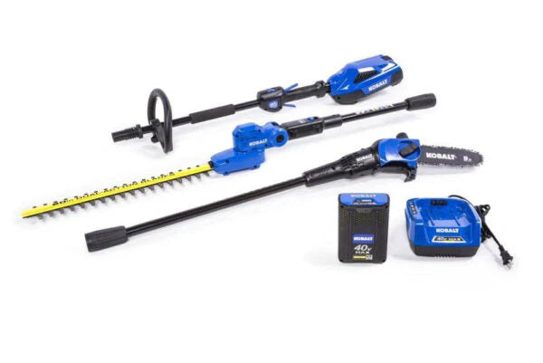 Kobalt 40V Cordless Combo Kit, Pole Hedge Trimmer & Saw, 2.5Ah Battery & Charger Included