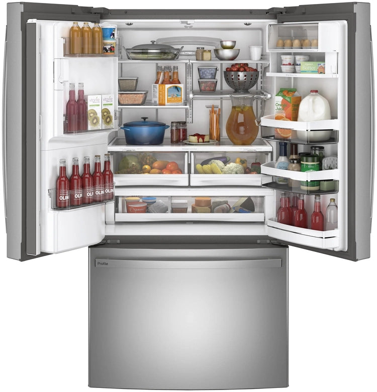 GE Profile Series Energy Star 27.7 Cu. Ft.. Fingerprint Resistant French-Door Refrigerator with Hands-Free Autofill